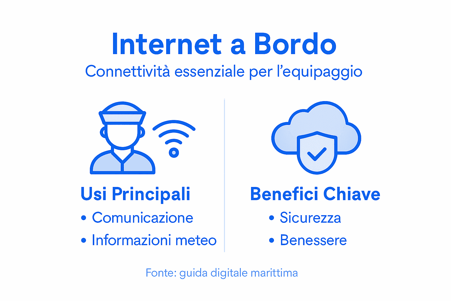 Scopri come funziona e quali sono i vantaggi di avere internet a bordo: la nostra infografica ti guida tra le principali caratteristiche e benefici della connessione durante il viaggio.