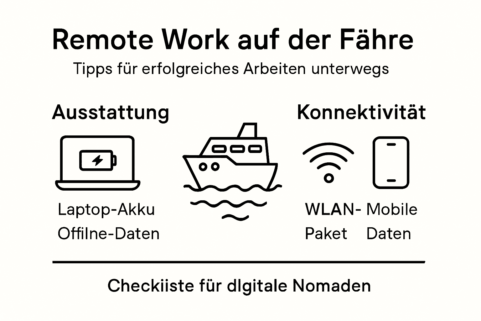Infografik: Praktische Tipps für das Arbeiten im Homeoffice auf der Fähre