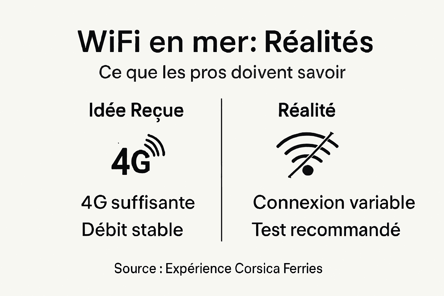 Infographie : WiFi à bord des ferries, démêlons le vrai du faux