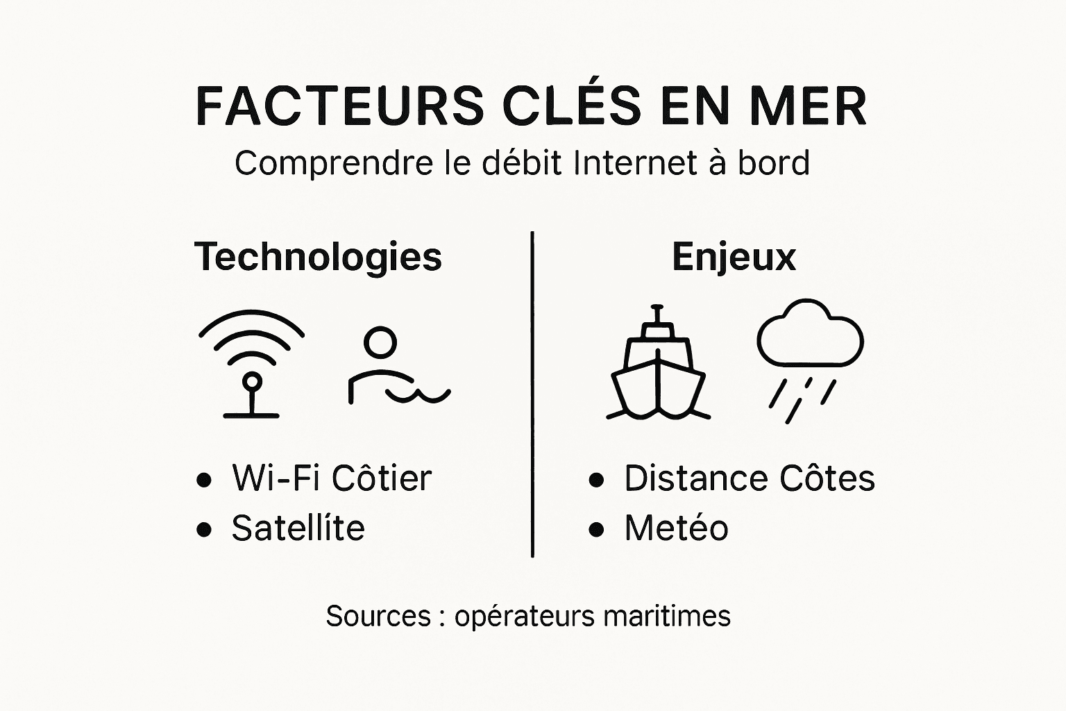 Infographie : les principaux éléments qui influencent le débit en mer