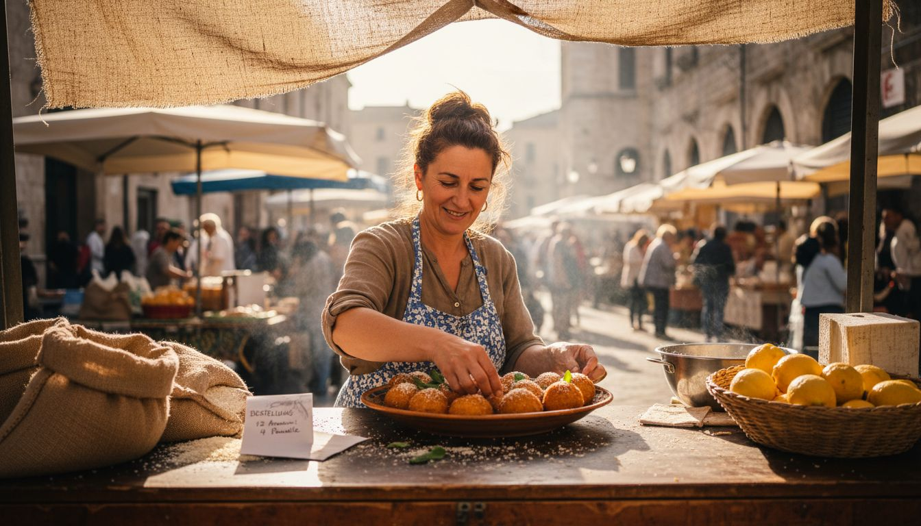 Straßenverkäufer mit typischen Spezialitäten aus Palermo