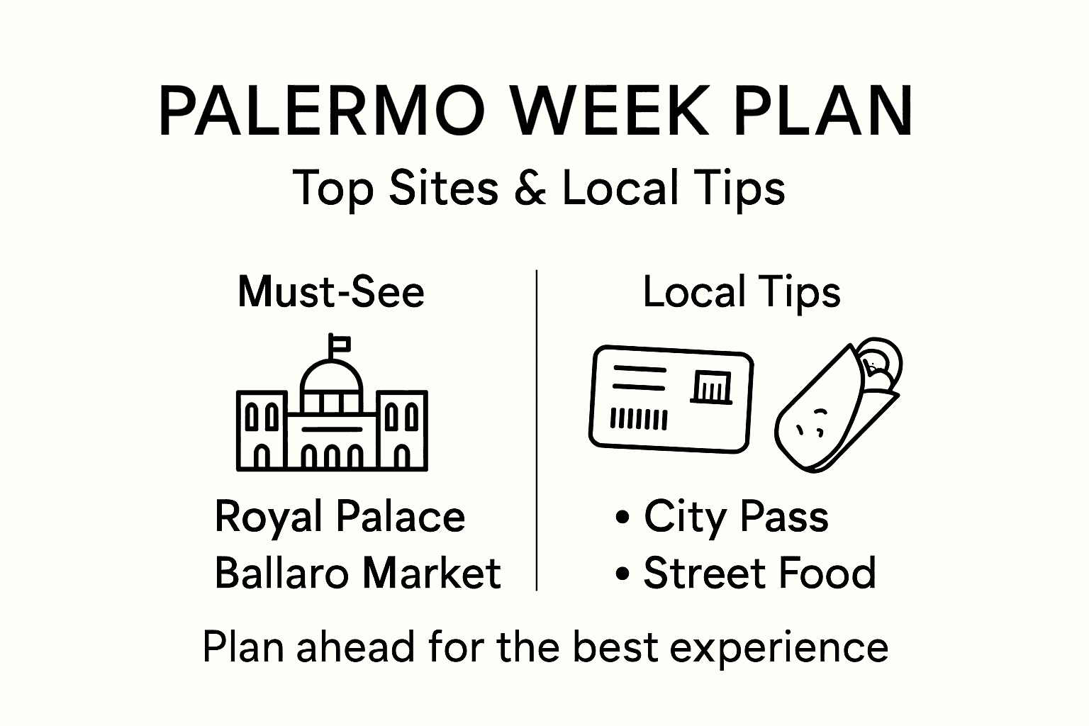 Infographic with Palermo week highlights and tips