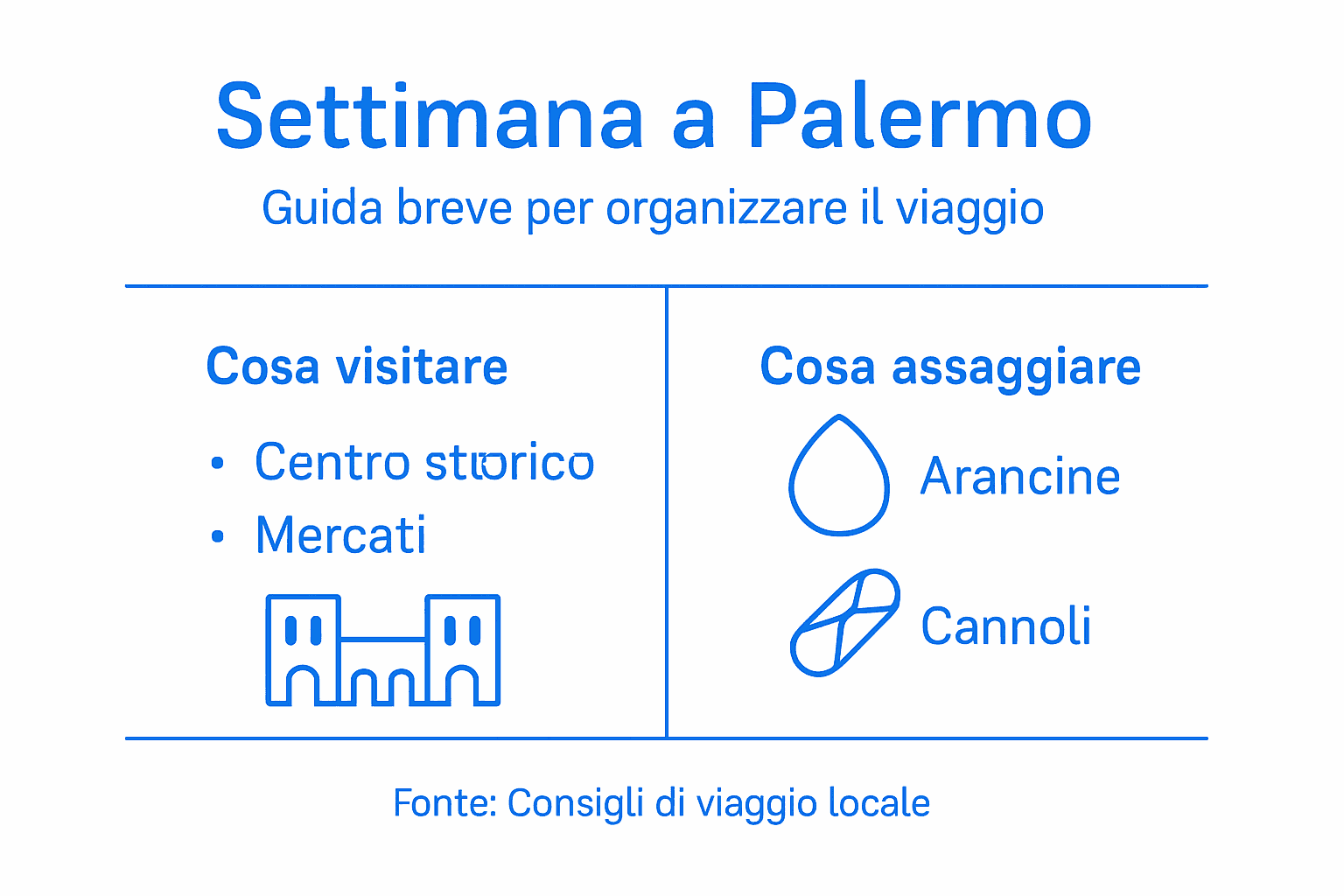 Guida visuale per organizzare una settimana a Palermo