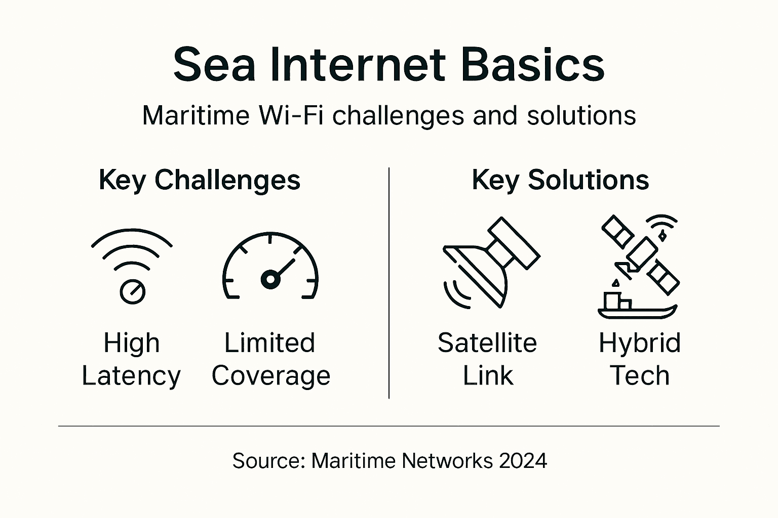 Infographic on sea internet challenges and solutions