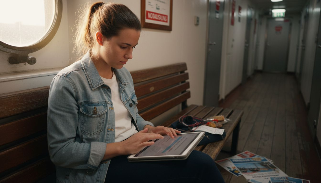Eine Frau speichert während der Fahrt die WLAN-Zugangsdaten ab.