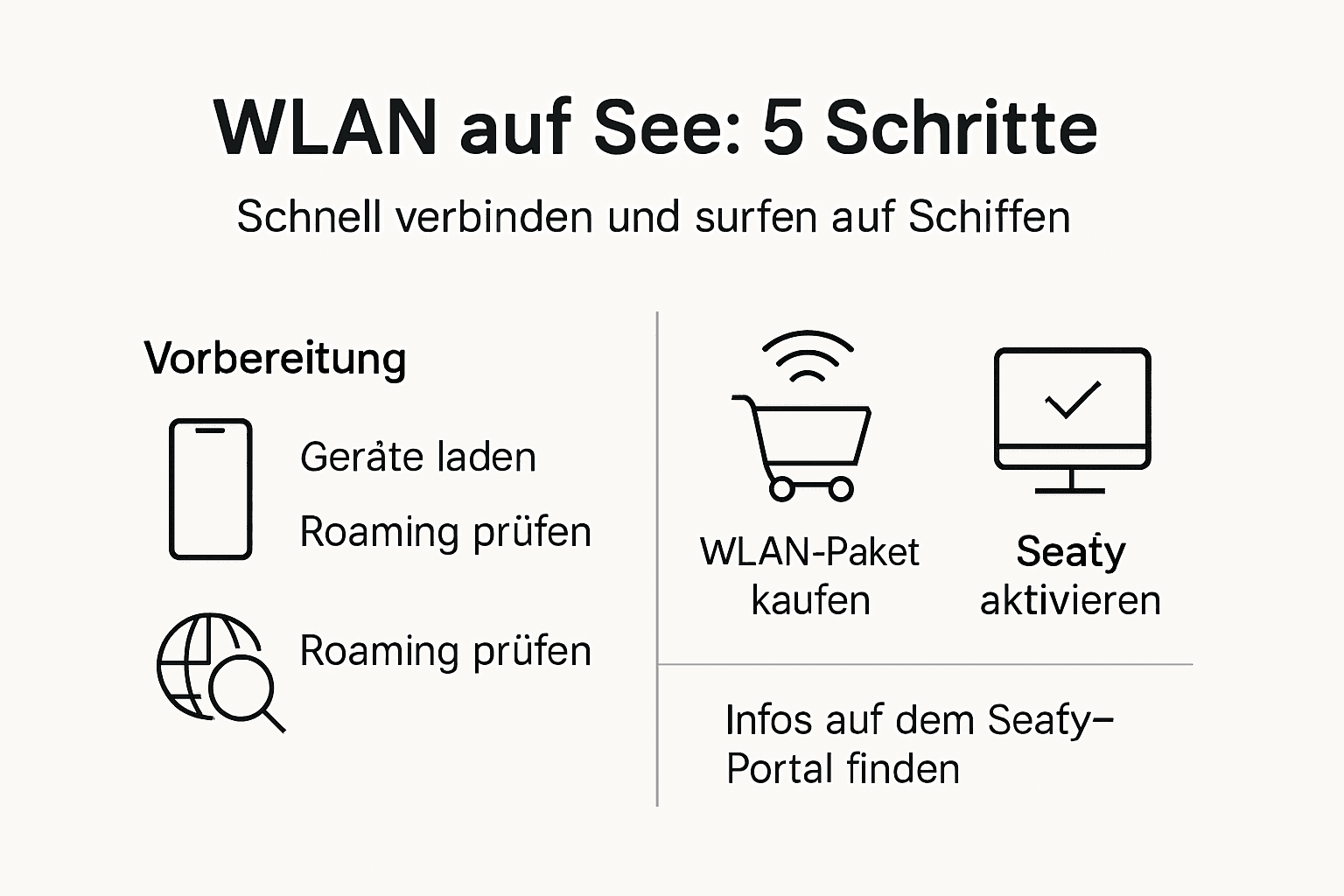 Infografik: In fünf Schritten zum WLAN an Bord