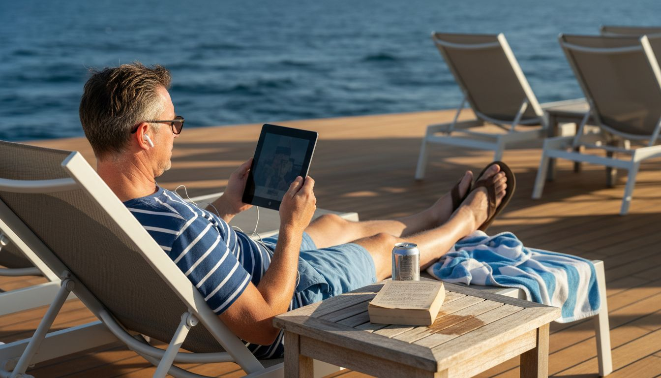 Cruise ship passenger streaming with onboard Wi-Fi