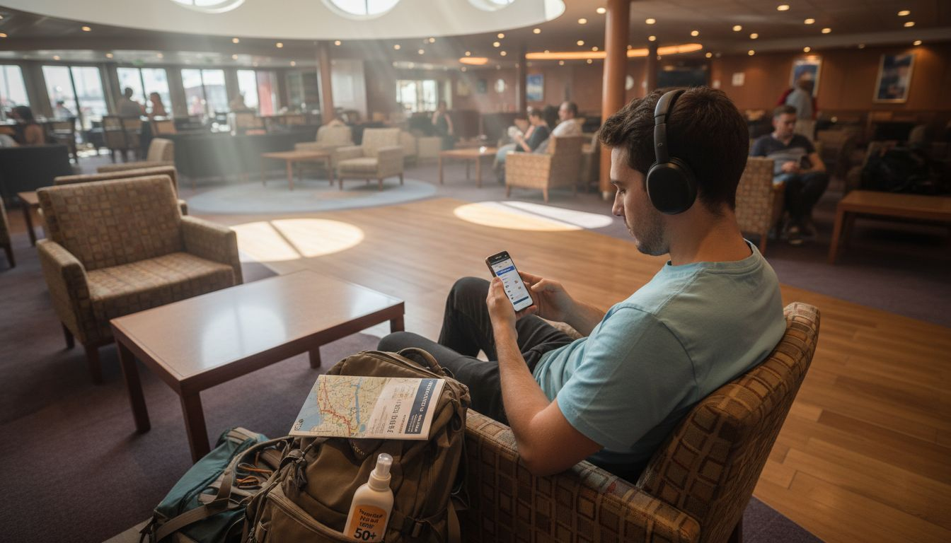 Huésped personalizando sus experiencias a bordo desde su móvil durante el crucero