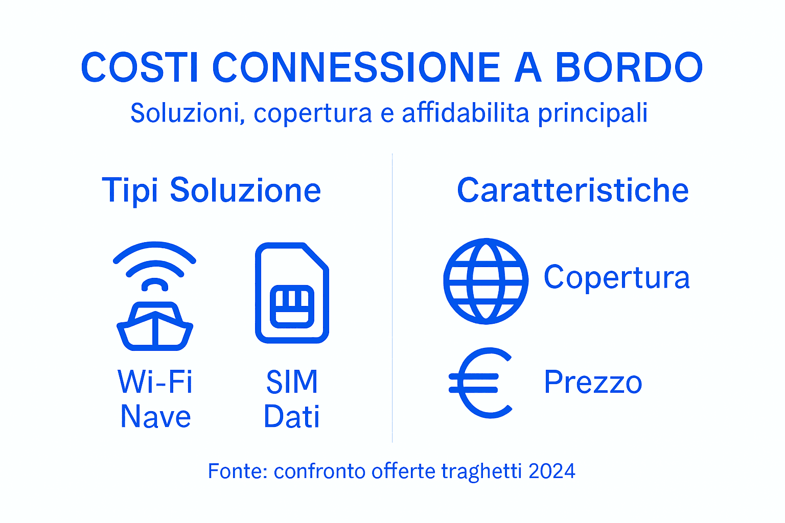 Panoramica sui costi della connessione Internet a bordo e sulle possibili soluzioni disponibili