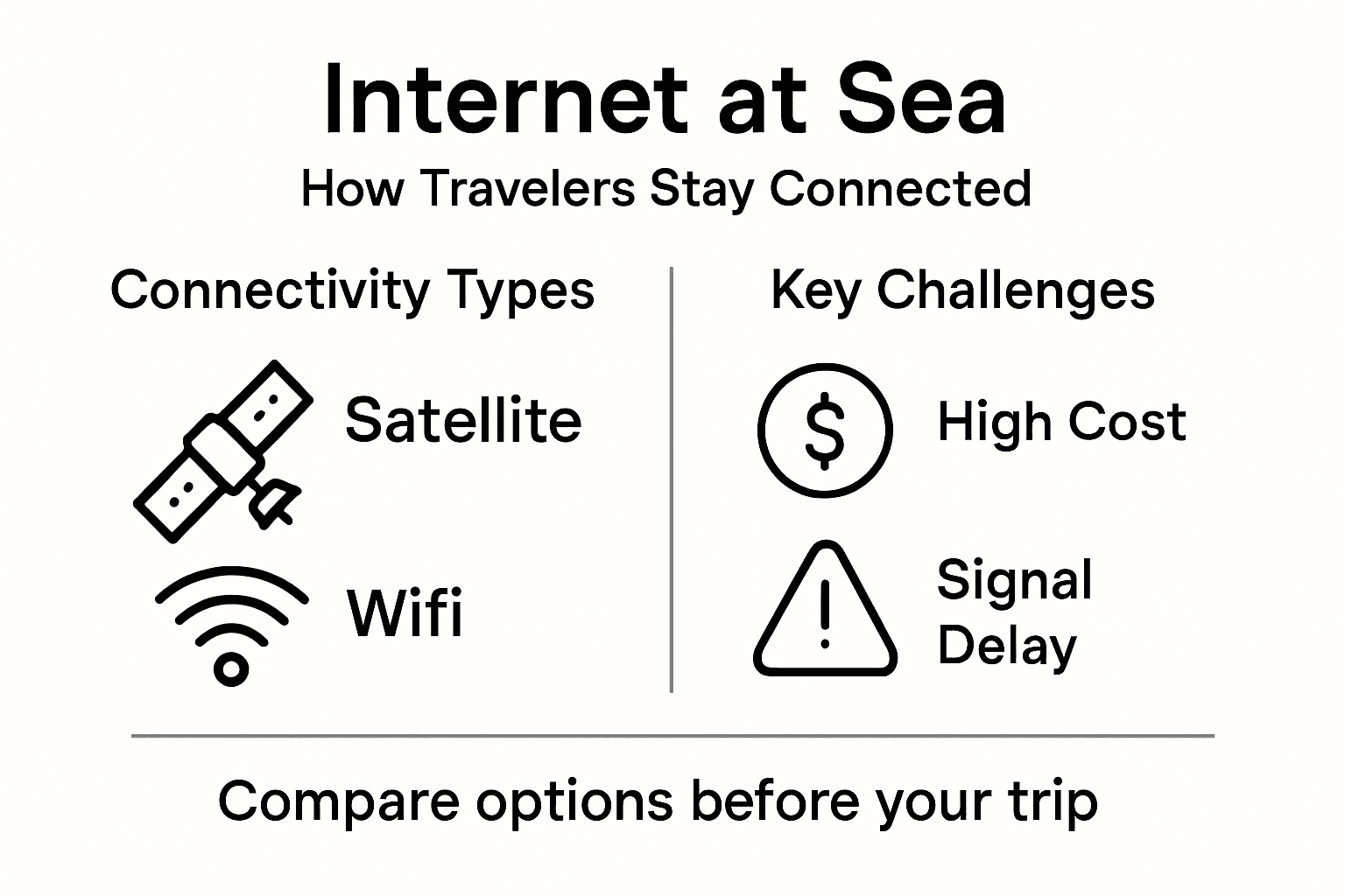 Infographic internet at sea connectivity comparison