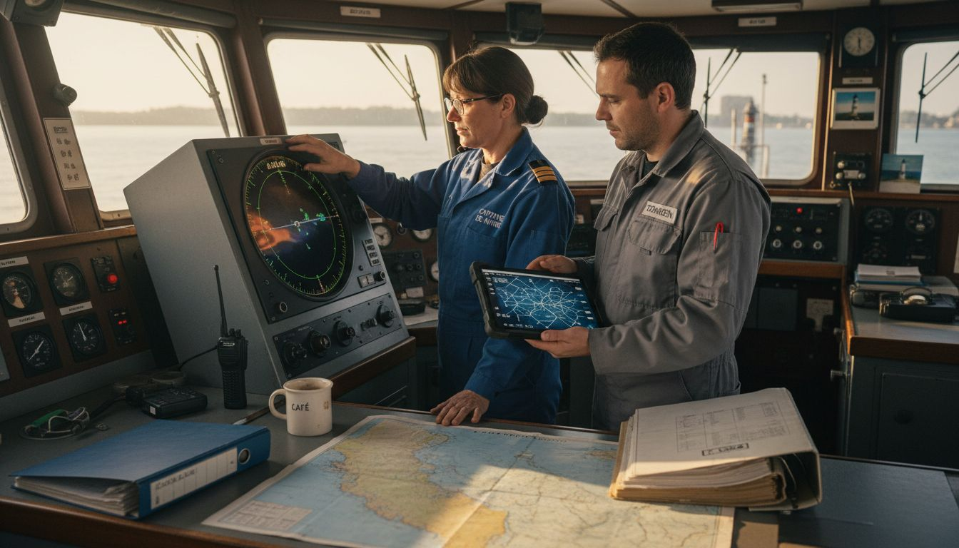 L’équipage du navire s’appuie sur des outils de navigation connectés en Wi-Fi pour optimiser ses trajets en mer.