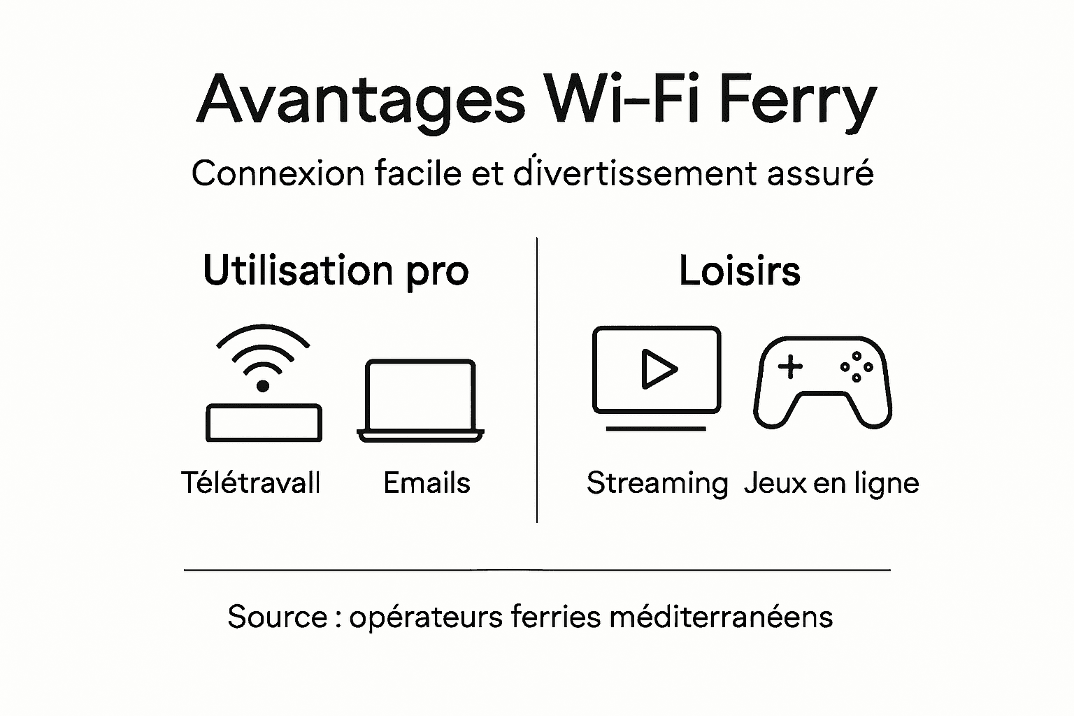 Les atouts du Wi-Fi à bord des ferries présentés en infographie