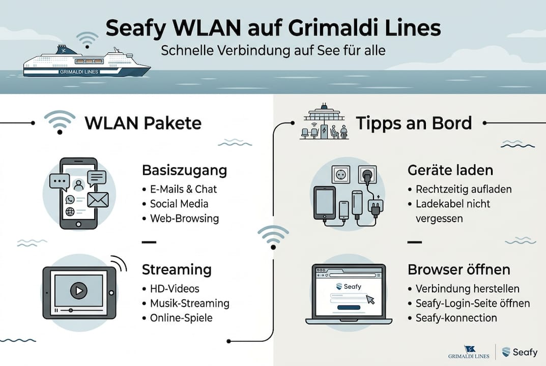 Übersicht der WLAN-Tarife an Bord inklusive praktischer Tipps zur Internetnutzung auf dem Schiff