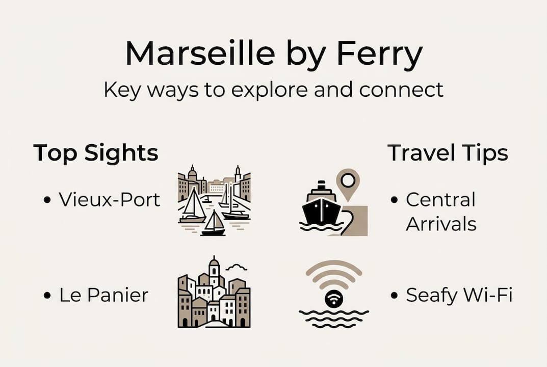 Infographic of Marseille ferry travel and tips