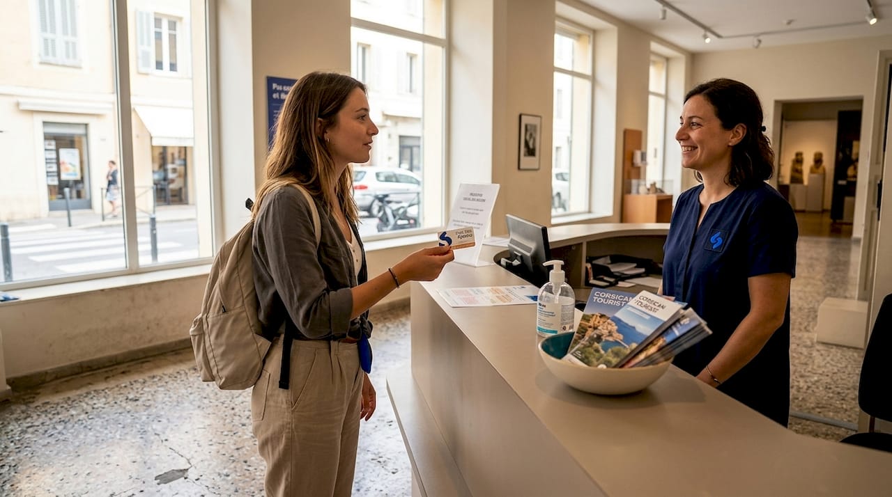 Un visiteur profite de son City Pass pour découvrir le musée d’Ajaccio.