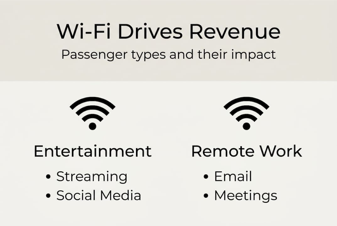 Infographic showing Wi-Fi passenger types and revenue