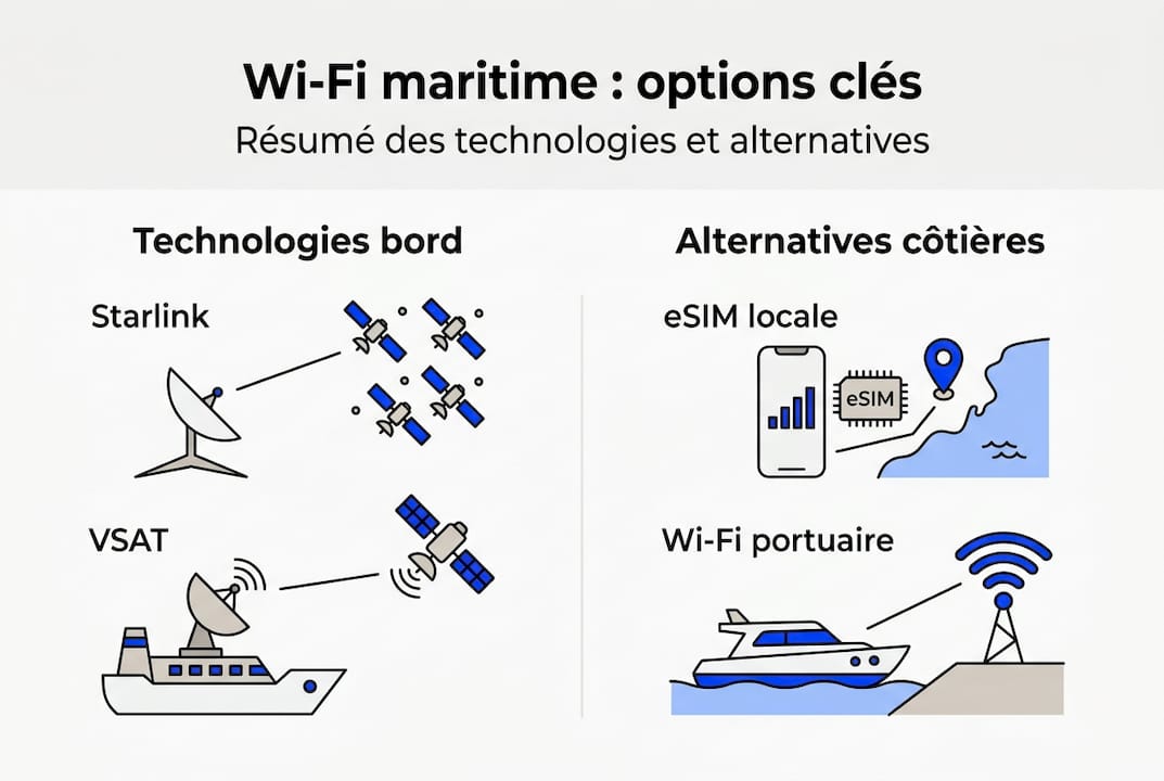 Panorama des solutions Wi-Fi en mer et des alternatives disponibles