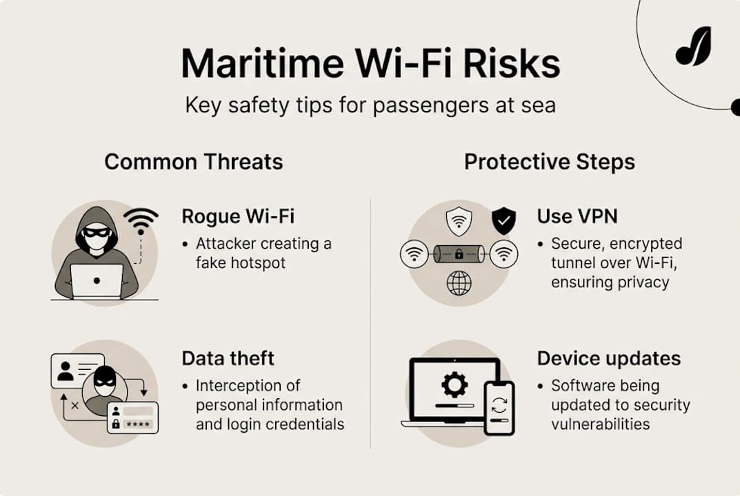 Infographic of maritime Wi-Fi risks and safety