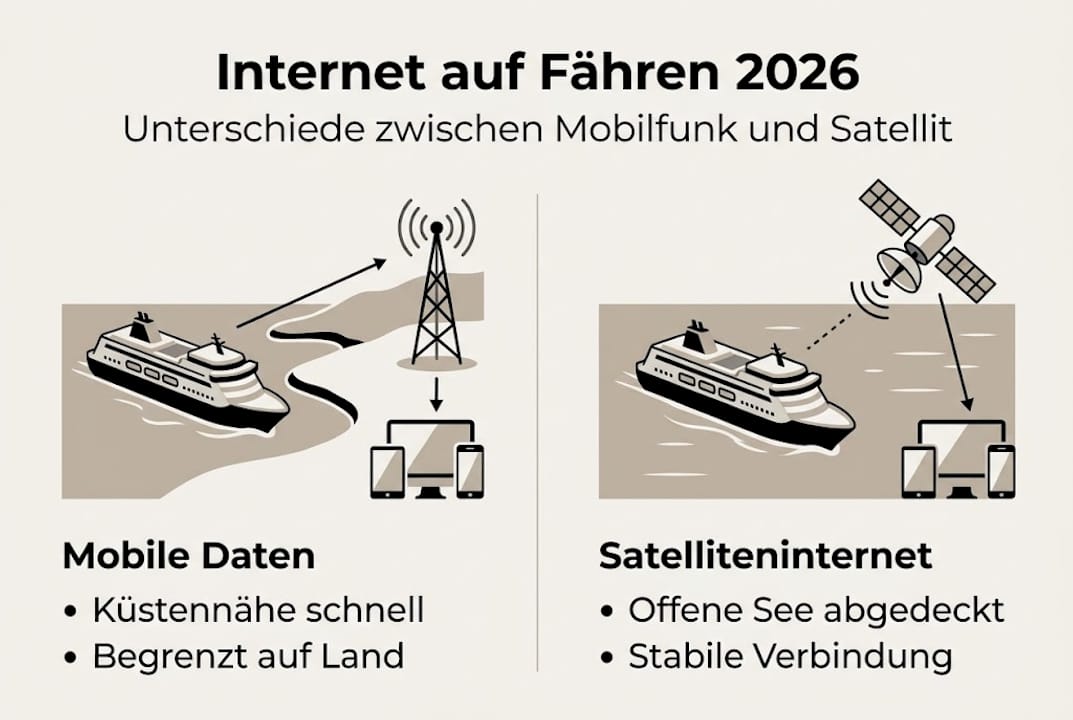 Infografik: Mobilfunk und Satelliteninternet im direkten Vergleich