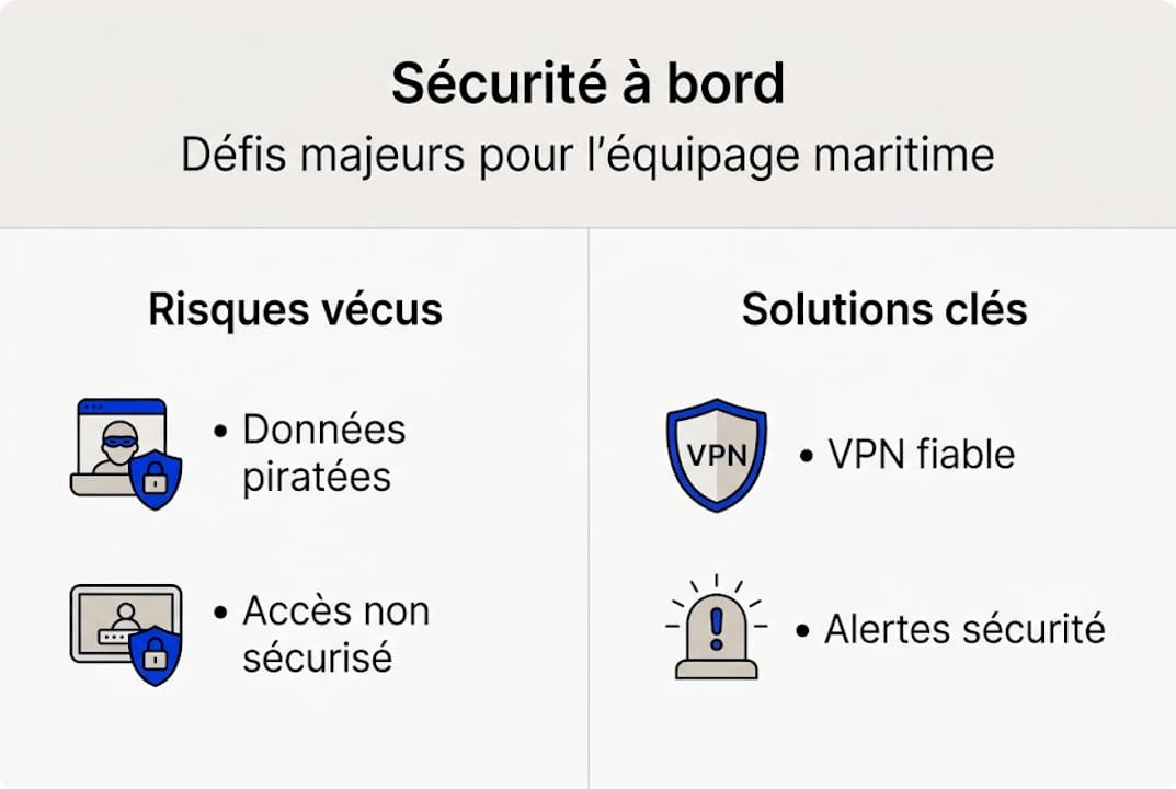 Découvrez notre infographie dédiée à la sécurité, à la connectivité et à la gestion de l’équipage à bord. Un aperçu clair et visuel des enjeux pour garantir une expérience optimale, sécurisée et efficace pour tous les membres de l’équipage.