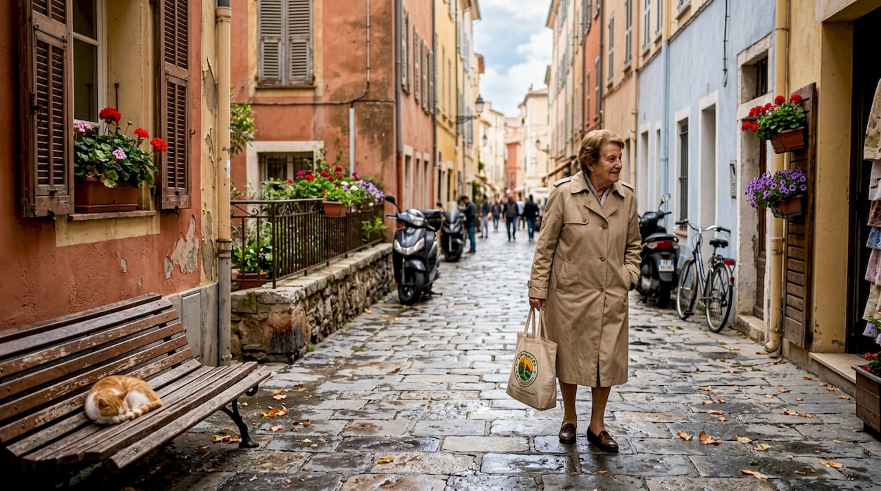 La vida en las calles de Ajaccio durante la primavera