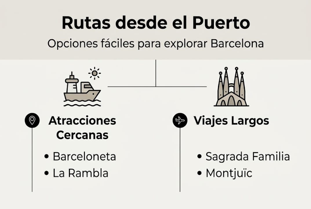 Guía visual de las principales rutas y medios de transporte en Barcelona