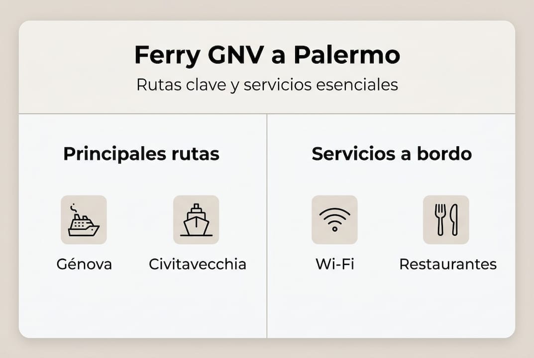 Guía visual de las rutas y servicios de los ferris de GNV