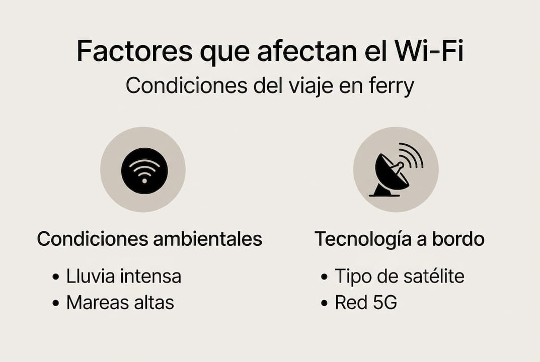 Infografía: ¿Qué factores influyen en la calidad del Wi-Fi a bordo de un ferry?