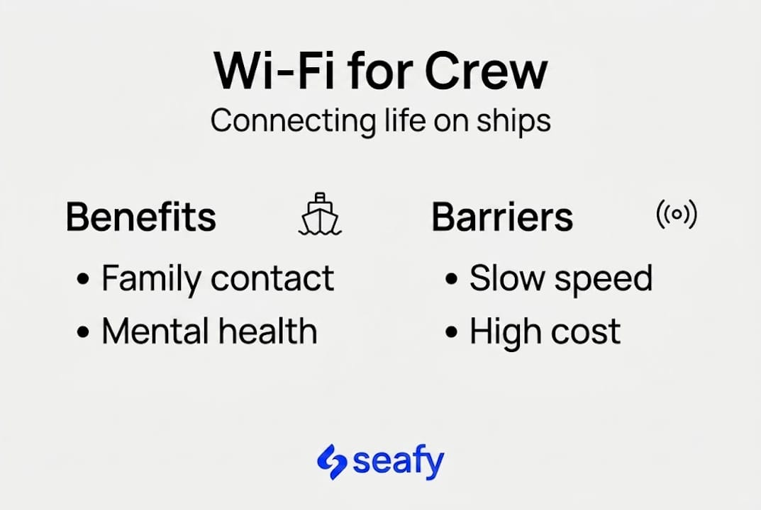 Infographic showing crew Wi-Fi benefits and barriers