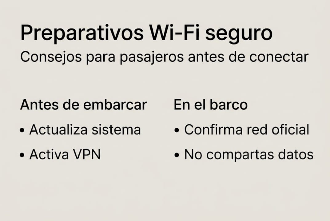 Infografía: cómo preparar tu conexión Wi-Fi para navegar de forma segura durante un crucero