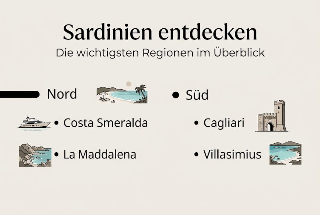 Grafische Übersicht der Regionen Sardiniens