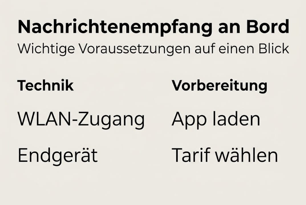 Infografik: Was ist an Bord für den Empfang von Nachrichten erforderlich?