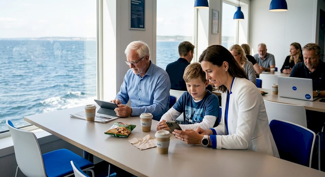 Im Café surfen die Gäste im Internet.
