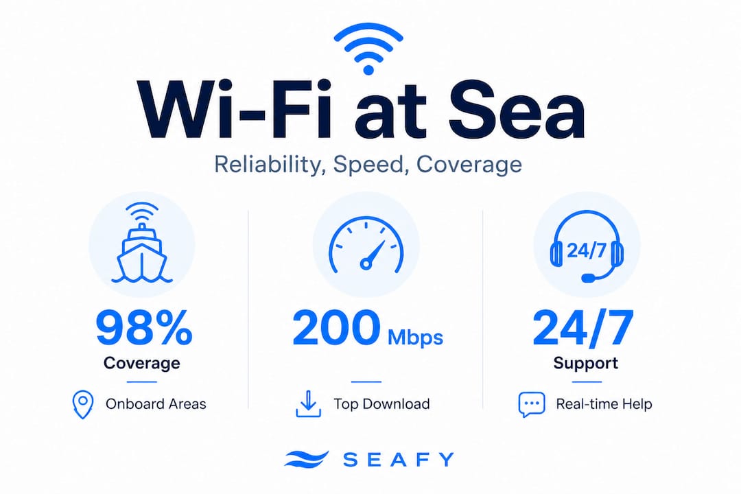 Infographic with Wi-Fi coverage, speed, support stats
