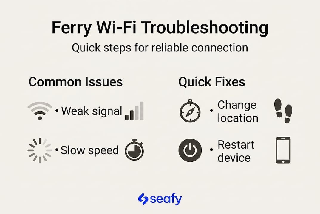 Infographic of ferry Wi-Fi issues and solutions