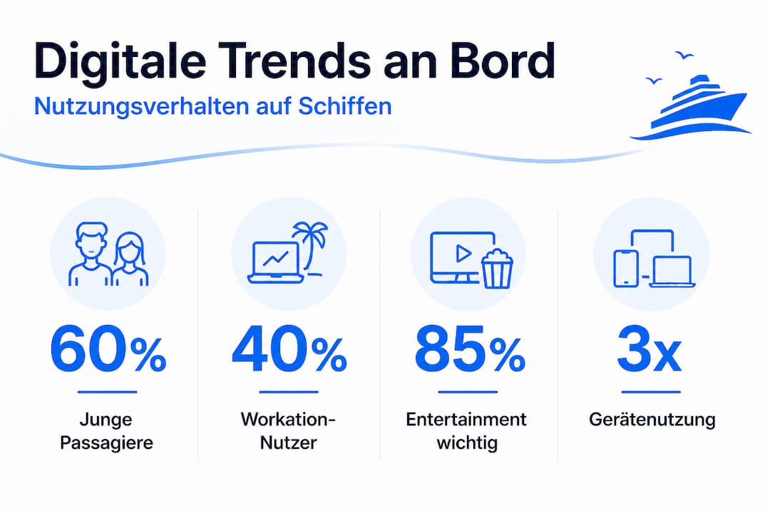 Grafik: So nutzen Kreuzfahrtgäste digitale Reiseführer an Bord