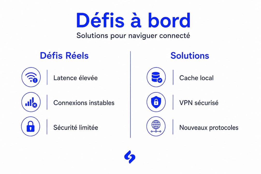 Infographie : panorama des défis liés à l’accès internet à bord et des solutions pour y remédier