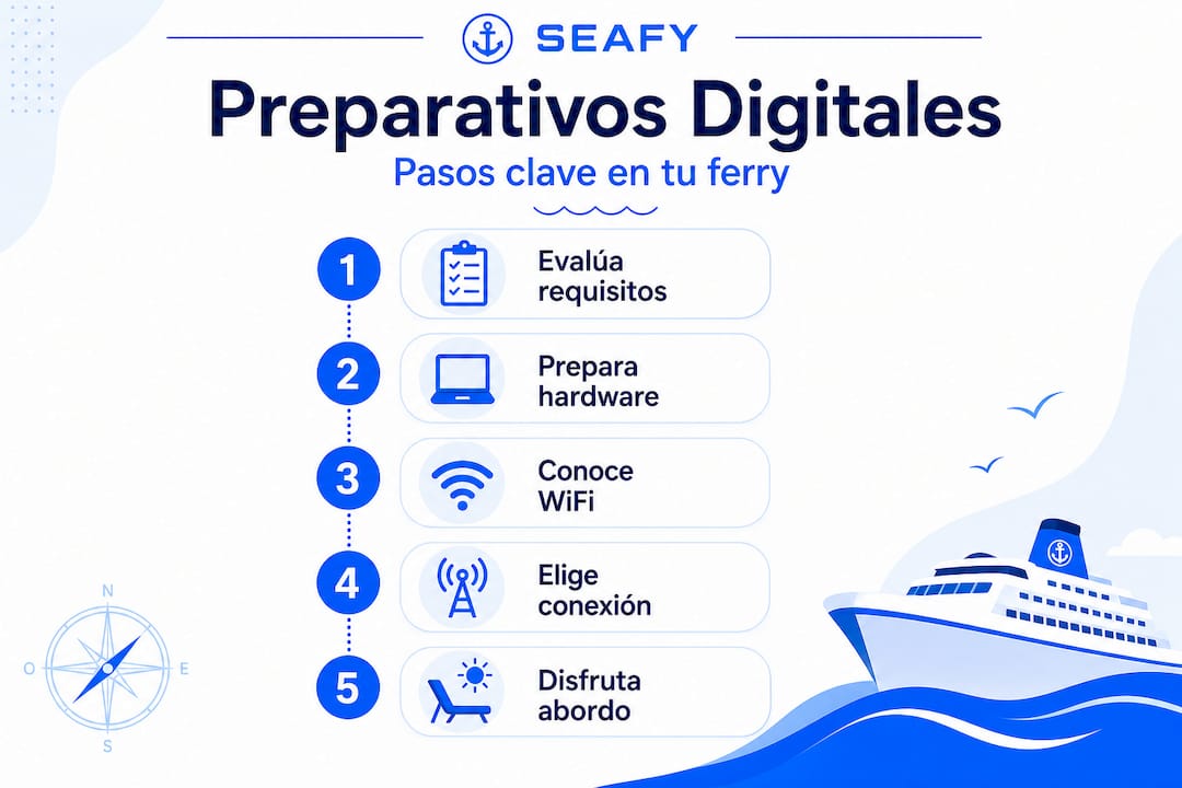 Infografía: recorrido digital para viajar en ferry
