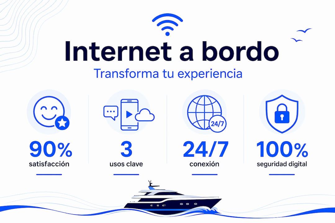Resumen visual con información esencial sobre el uso de internet durante el viaje