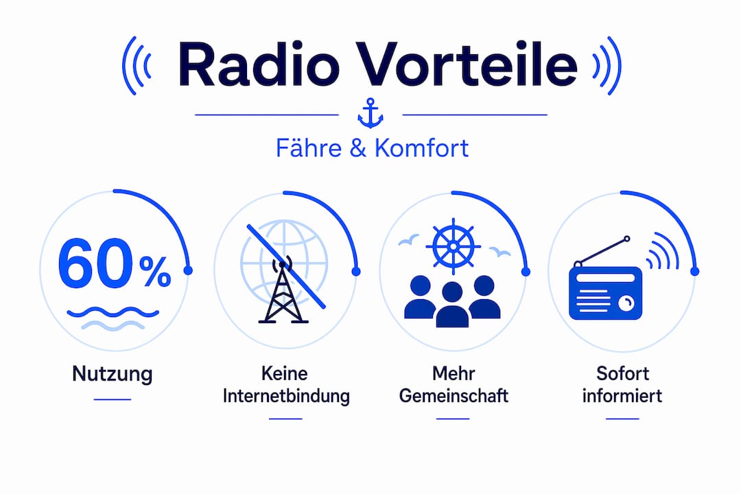 Infografik: Die Vorteile von Radio an Bord einer Fähre auf einen Blick