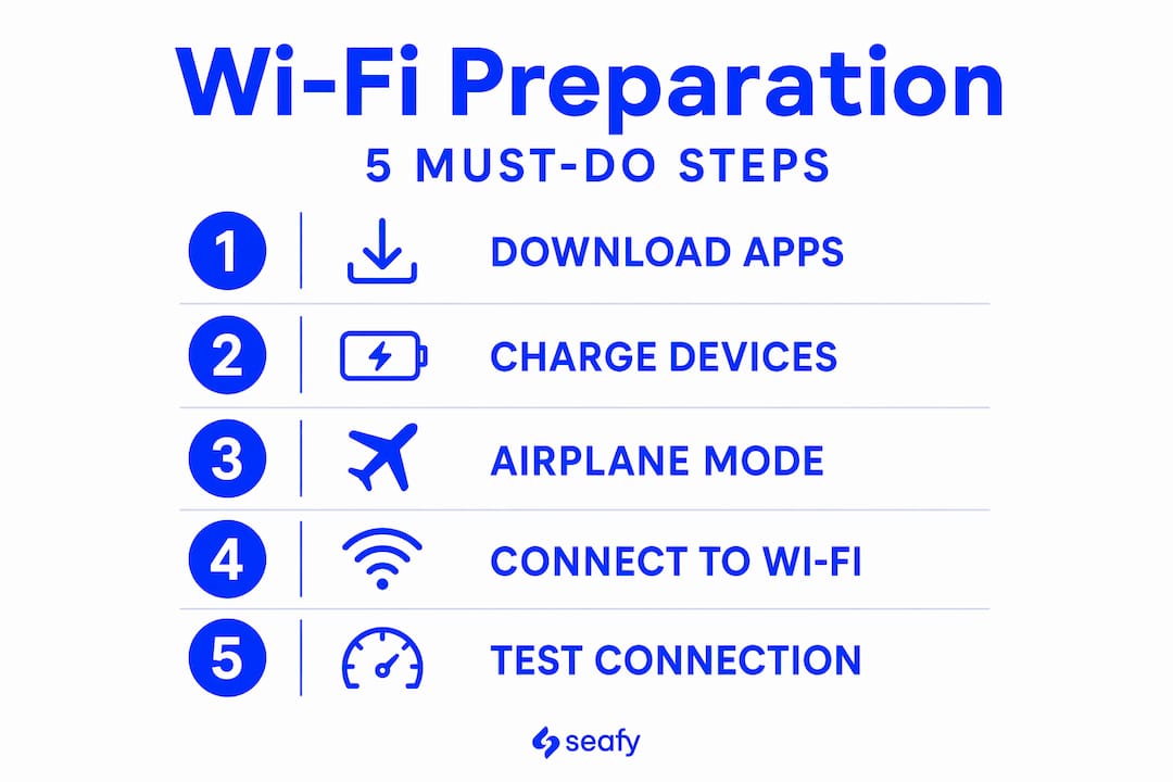 Infographic: five steps to prepare for ferry wifi