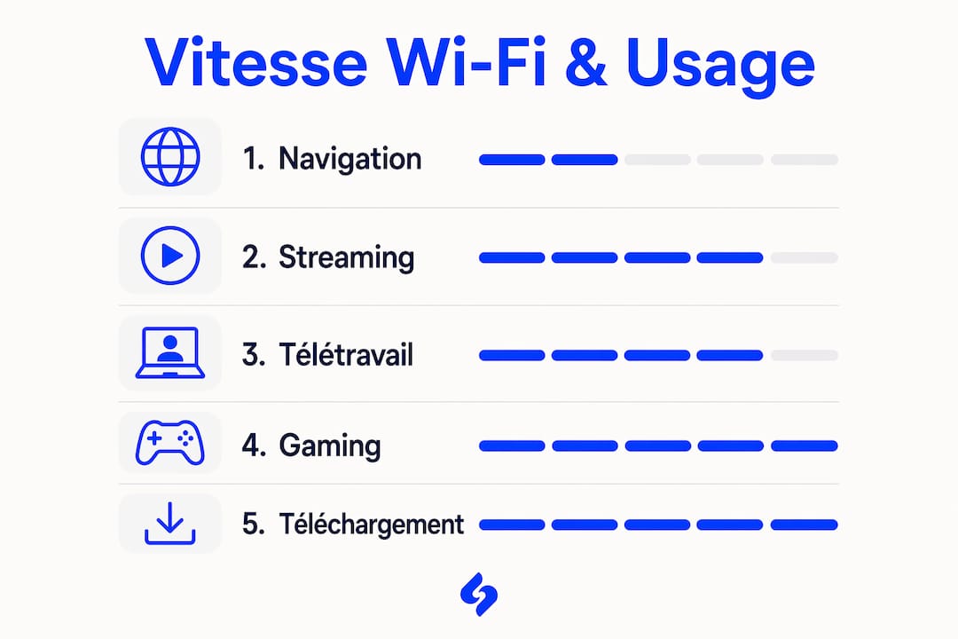 Infographie : quelle vitesse Wi-Fi pour quels usages ?