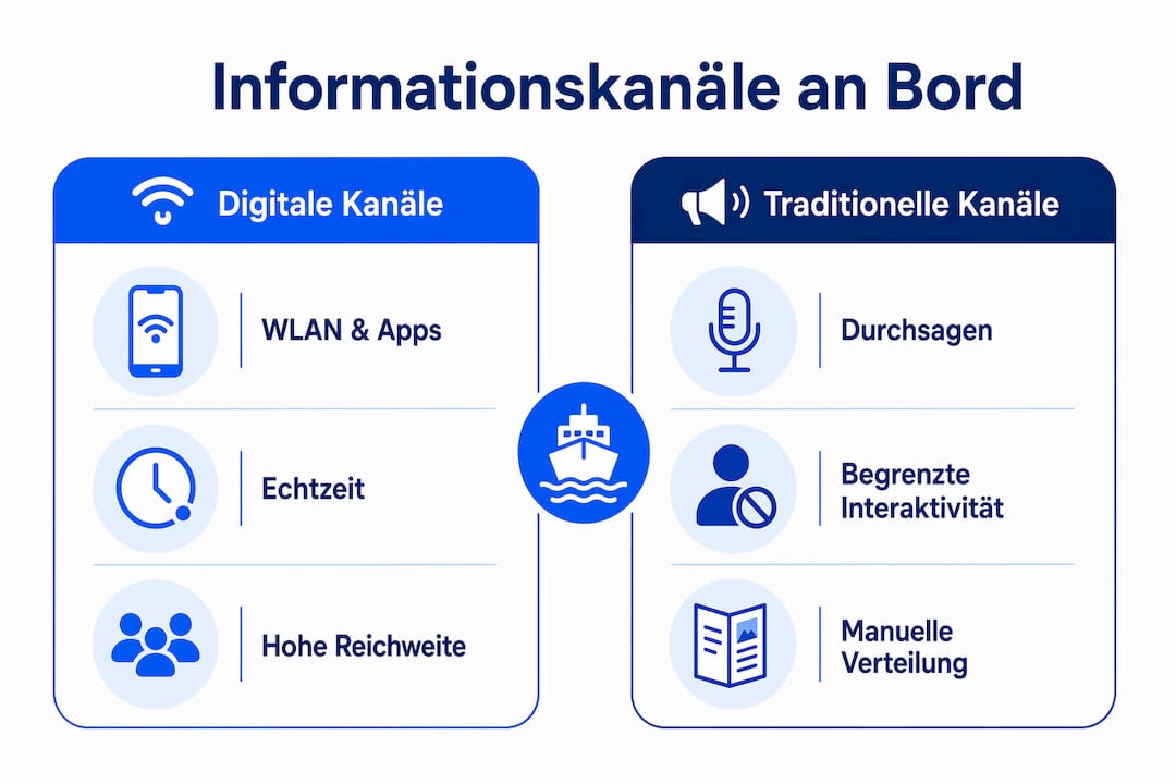 Infografik: Welche Informationskanäle werden auf Fähren genutzt? – Ein Vergleich
