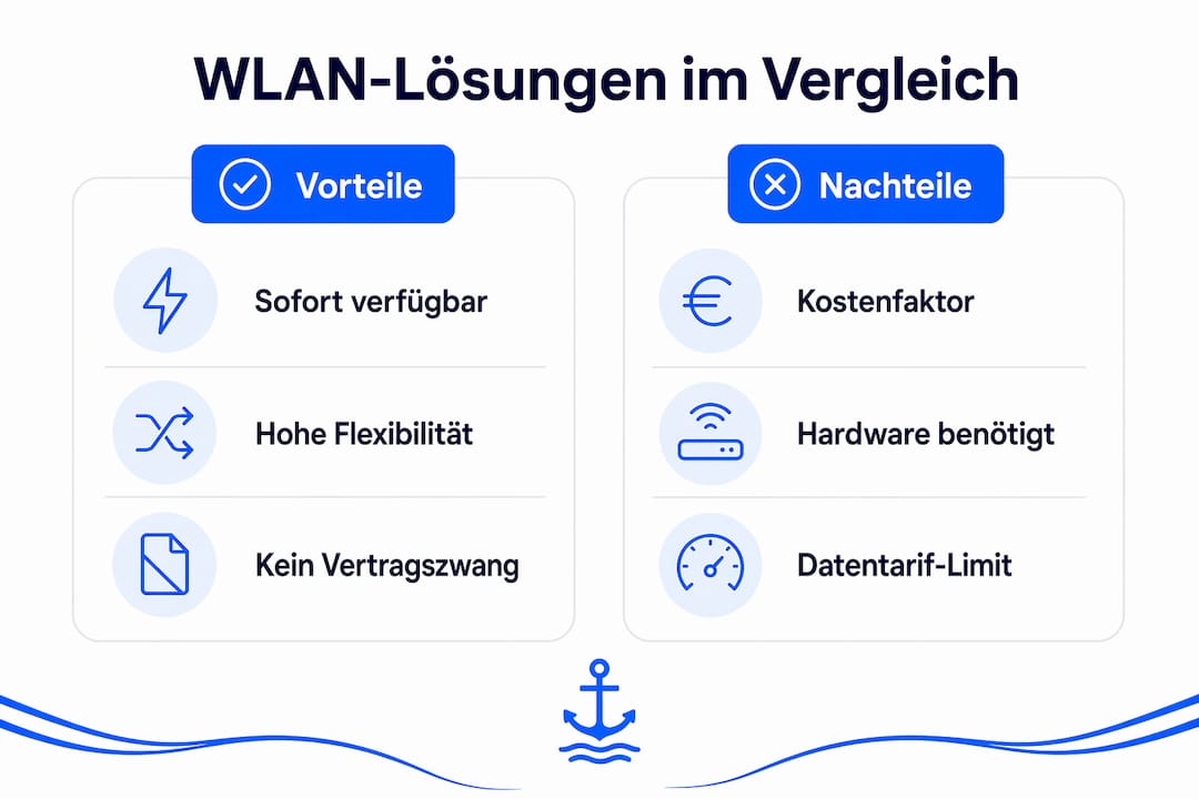 Infografik: WLAN-Lösungen im Vergleich – Welche Vor- und Nachteile gibt es?