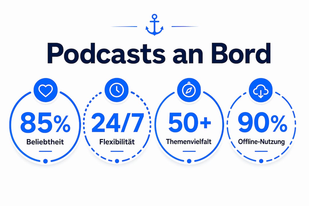 Infografik: Die wichtigsten Zahlen und Fakten rund um Podcasts auf Kreuzfahrtschiffen