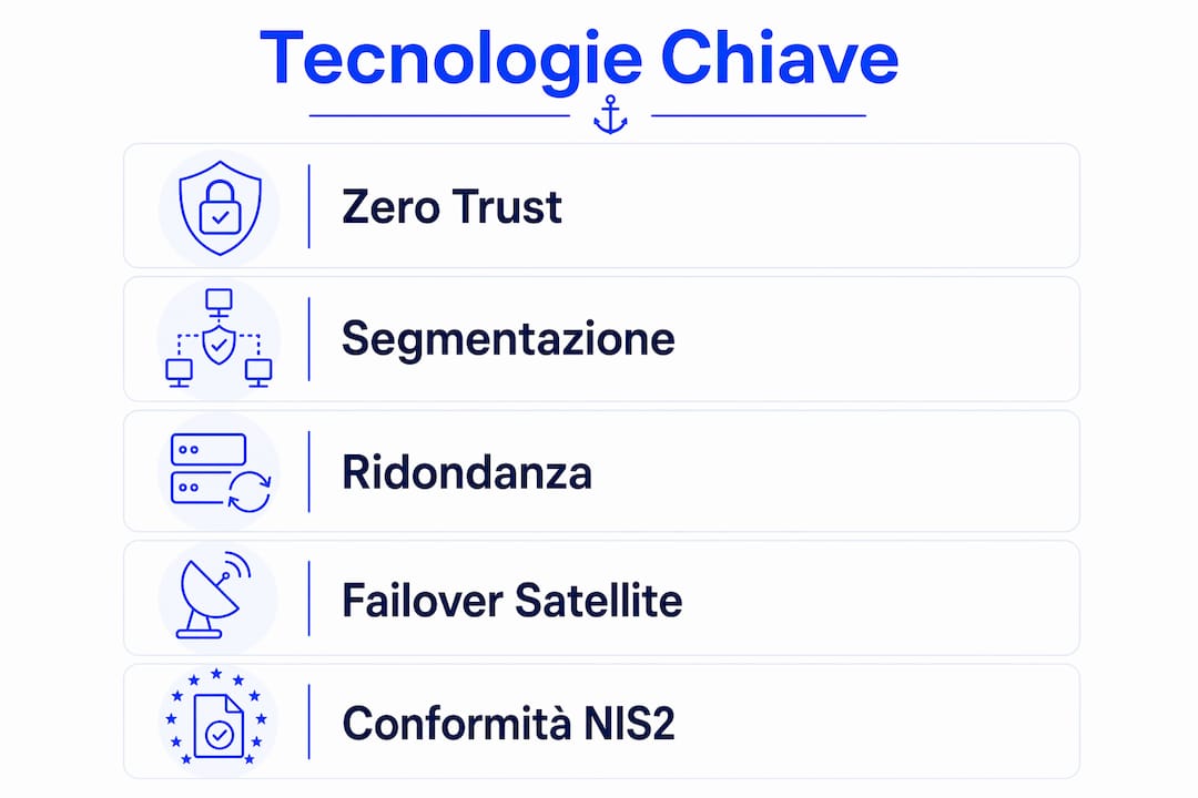 Schema verticale delle tecnologie per la sicurezza informatica in rete