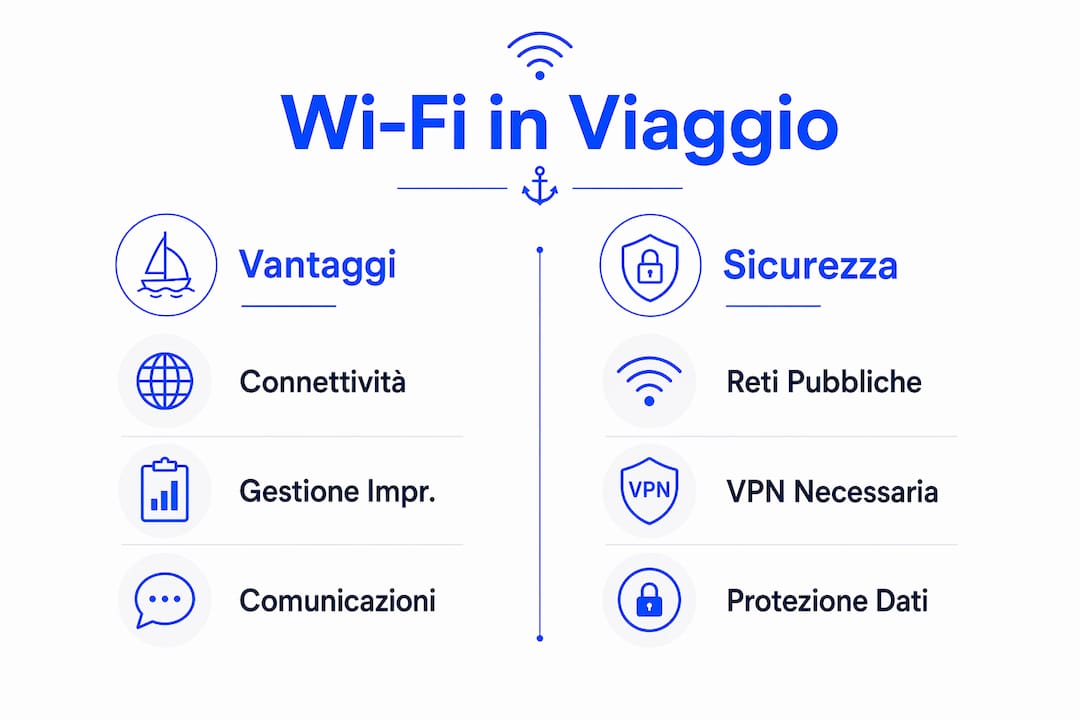 Infografica: pro e contro e livelli di sicurezza del Wi-Fi in viaggio
