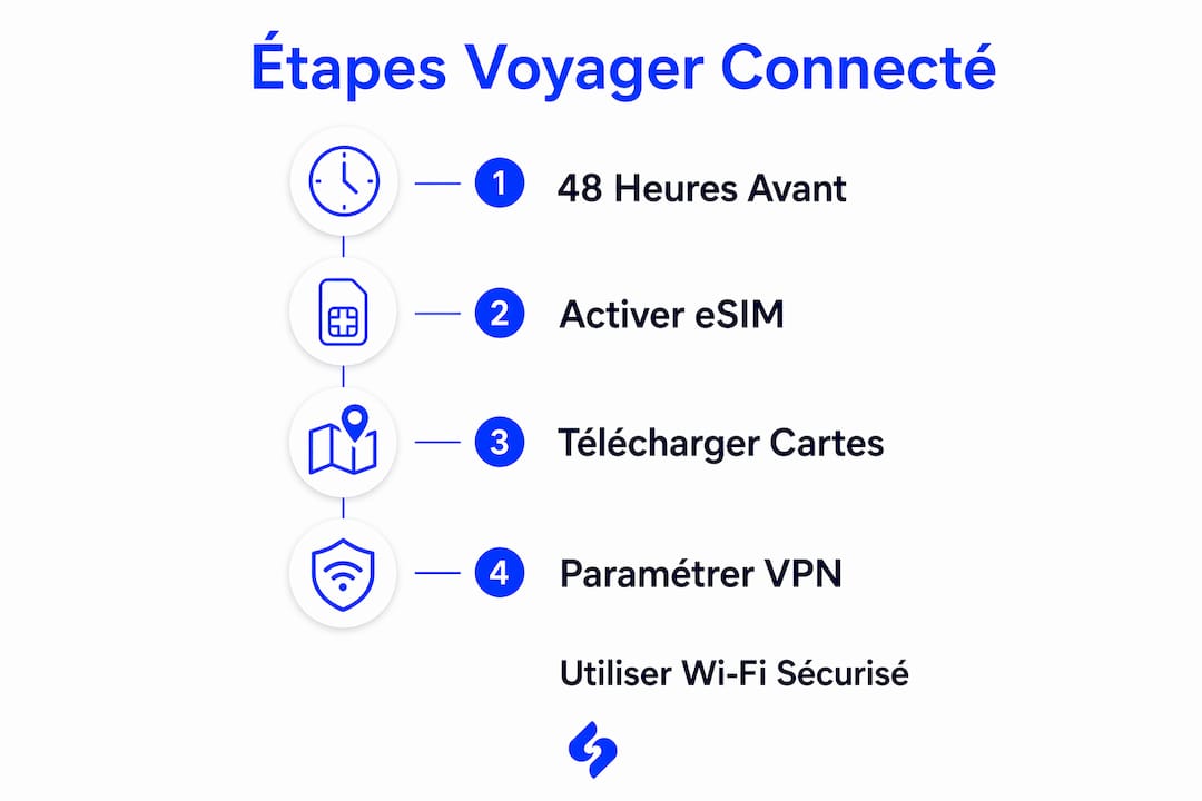 Infographie : les étapes clés pour réussir votre connexion en mer