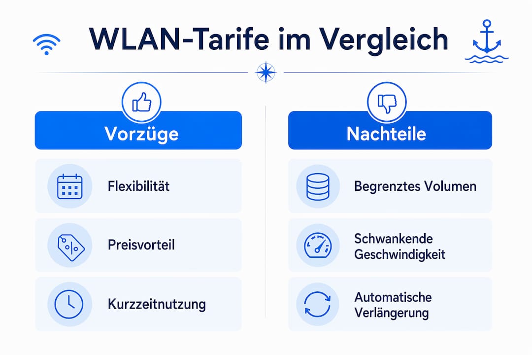 Infografik: WLAN-Tarife im Vergleich – Stärken und Schwächen auf einen Blick