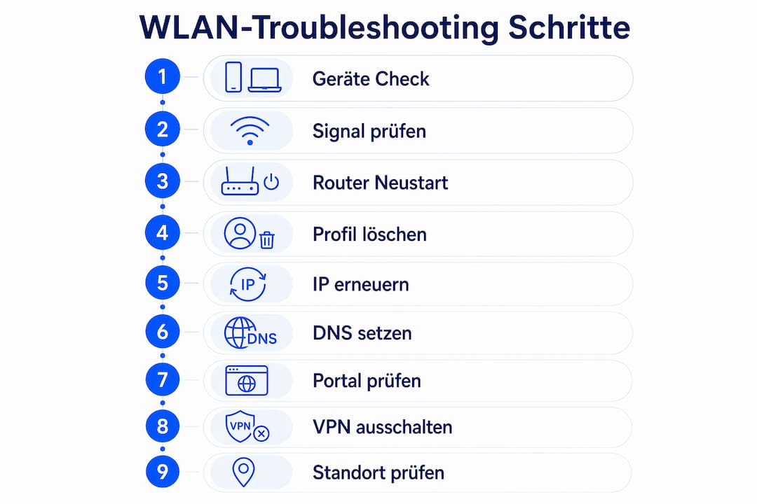 Schritt-für-Schritt-Anleitung: So beheben Sie typische WLAN-Probleme (als Infografik)